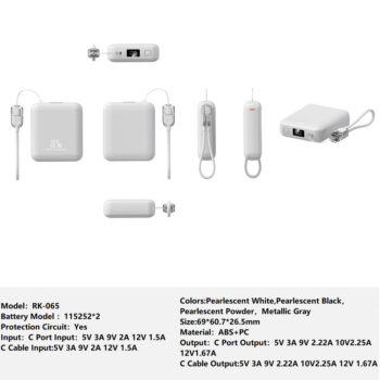 RK-065 Bank Portable Fast Charger for Fully compatible with various devices Spare Powerbank Battery Wholesale Welcome to consult us