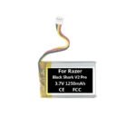 3.7V 1250mAh Battery For Razer Black Shark V2 Pro Wireless Esports - Imagem 3