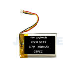 3.7V 1400mAh Battery For Logitech G533 G933 Headset - الصورة 3