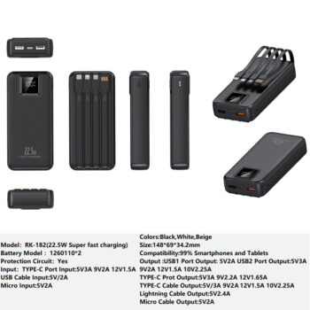 RK-182 Power bank Charger for Fully compatible with various devices Spare Powerbank Battery Wholesale Welcome to consult us
