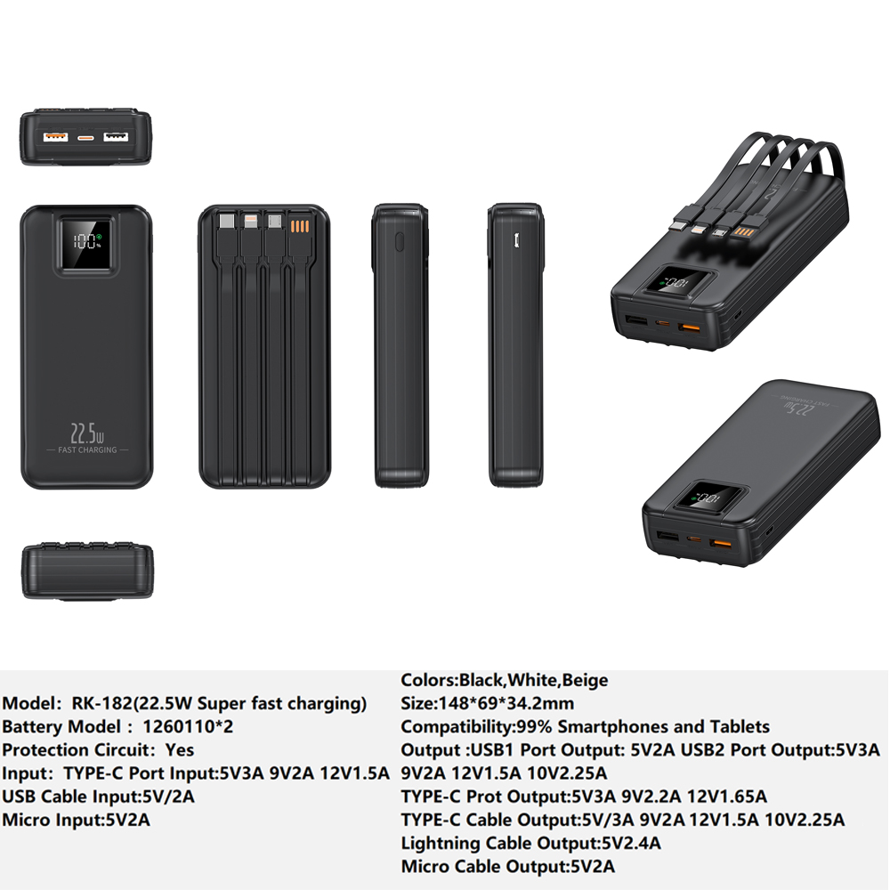 2WW RK-182 Power bank Charger for Fully compatible with various devices Spare Powerbank Battery Wholesale Welcome to consult us — изображение 1