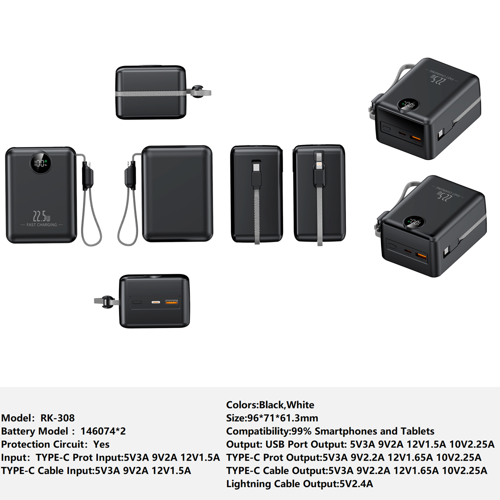 2WWW RK-308 Power bank Charger for Fully compatible with various devices Spare Powerbank Battery Wholesale Welcome to consult us — изображение 1
