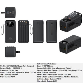RK-176 Power bank Charger for Fully compatible with various devices Spare Powerbank Battery Wholesale Welcome to consult us