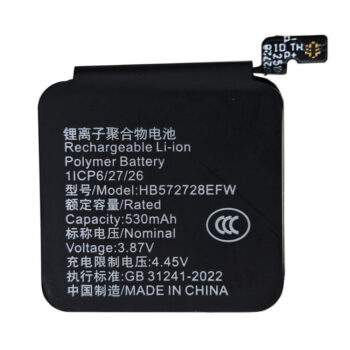 Bateria de 3,87 V e 530 mAh para o relógio inteligente HUAWEI GT3 Pro AND-B19, MIL-B19, FRG-B19, 46 mm, HB572728EFW