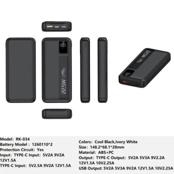 RK-034 Bank Portable Fast Charger for Fully compatible with various devices Spare Powerbank Battery Wholesale Welcome to consult us