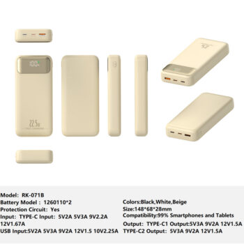 RK-071B Bank Portable Fast Charger for Fully compatible with various devices Spare Powerbank Battery Wholesale Welcome to consult us