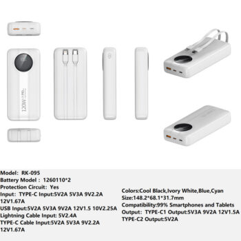 RK-095 Bank Portable Fast Charger for Fully compatible with various devices Spare Powerbank Battery Wholesale Welcome to consult us