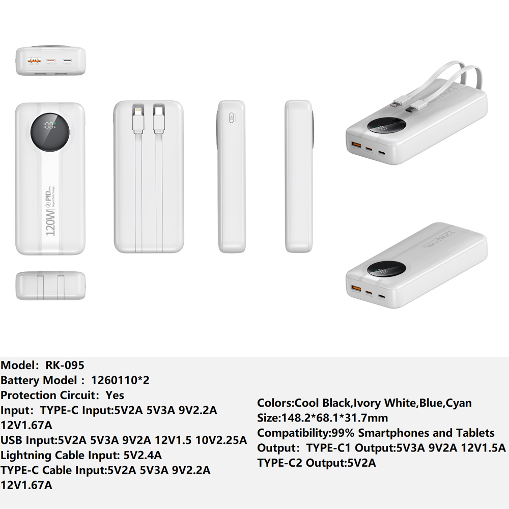 英文2W RK-095 Bank Portable Fast Charger for Fully compatible with various devices Spare Powerbank Battery Wholesale Welcome to consult us — изображение 1
