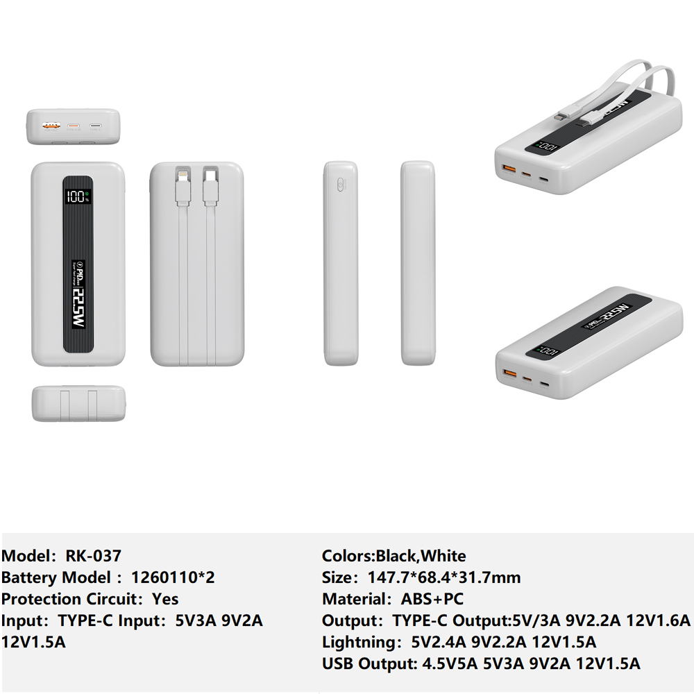 英文2W RK-037 Bank Portable Fast Charger for Fully compatible with various devices Spare Powerbank Battery Wholesale Welcome to consult us — изображение 1