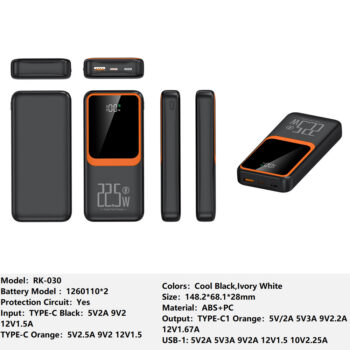 RK-030 Bank Portable Fast Charger for Fully compatible with various devices Spare Powerbank Battery Wholesale Welcome to consult us