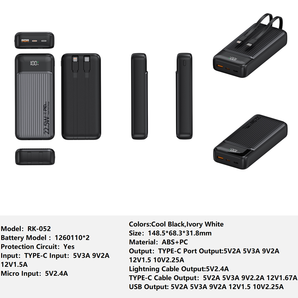 英文2W RK-052 Bank Portable Fast Charger for Fully compatible with various devices Spare Powerbank Battery Wholesale Welcome to consult us — изображение 1
