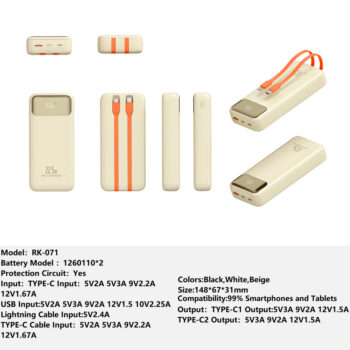 RK-071 Bank Portable Fast Charger for Fully compatible with various devices Spare Powerbank Battery Wholesale Welcome to consult us