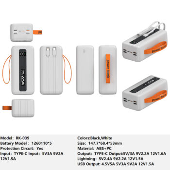 RK-039 Bank Portable Fast Charger for Fully compatible with various devices Spare Powerbank Battery Wholesale Welcome to consult us
