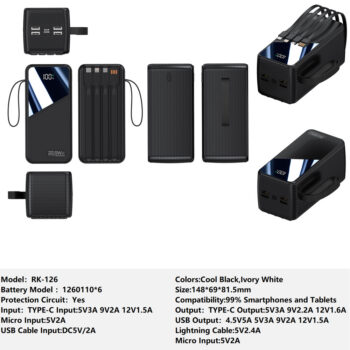 RK-128 Power Bank Charger for Fully compatible with various devices Spare Powerbank Battery Wholesale Welcome to consult us