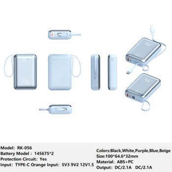 RK-056 Bank Portable Fast Charger for Fully compatible with various devices Spare Powerbank Battery Wholesale Welcome to consult us