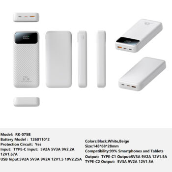 RK-075B Bank Portable Fast Charger for Fully compatible with various devices Spare Powerbank Battery Wholesale Welcome to consult us