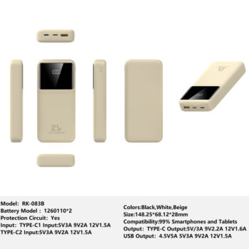 RK-083B Bank Portable Fast Charger for Fully compatible with various devices Spare Powerbank Battery Wholesale Welcome to consult us