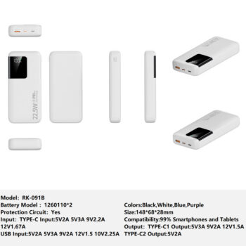 RK-091B Bank Portable Fast Charger for Fully compatible with various devices Spare Powerbank Battery Wholesale Welcome to consult us