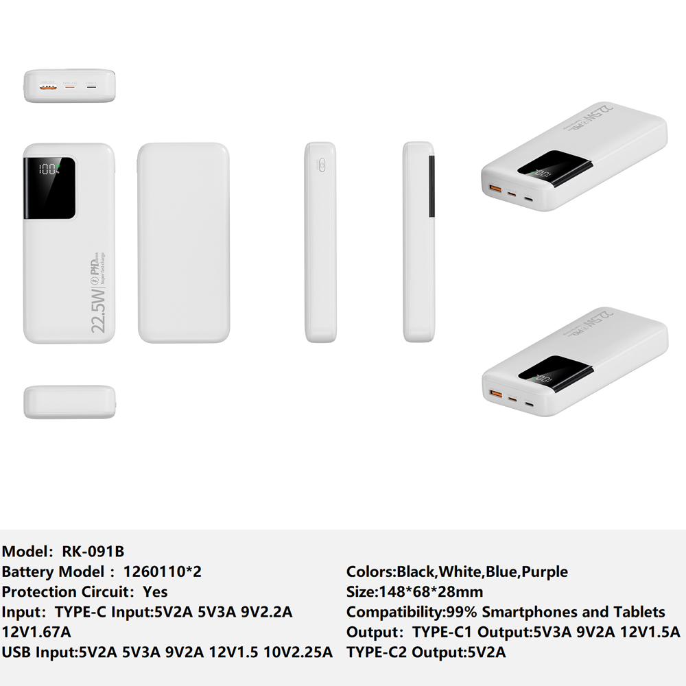 英语2W RK-091B Bank Portable Fast Charger for Fully compatible with various devices Spare Powerbank Battery Wholesale Welcome to consult us — изображение 1