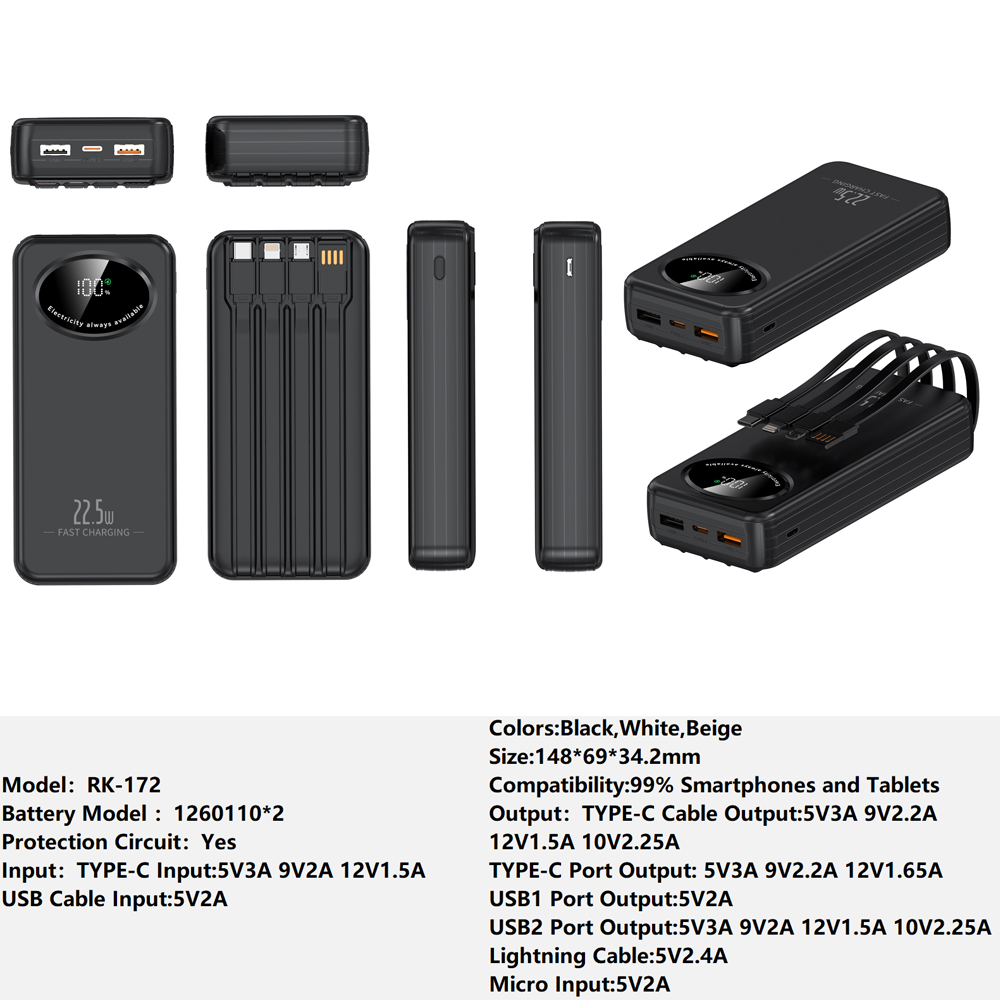 英语2w RK-172 Power bank Charger for Fully compatible with various devices Spare Powerbank Battery Wholesale Welcome to consult us — изображение 1