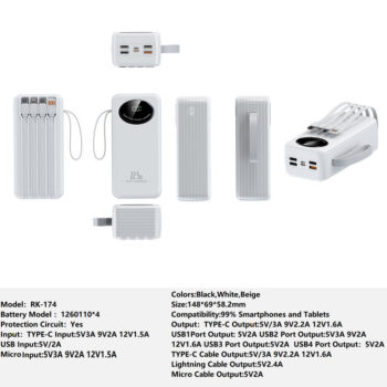 RK-174 Power bank Charger for Fully compatible with various devices Spare Powerbank Battery Wholesale Welcome to consult us